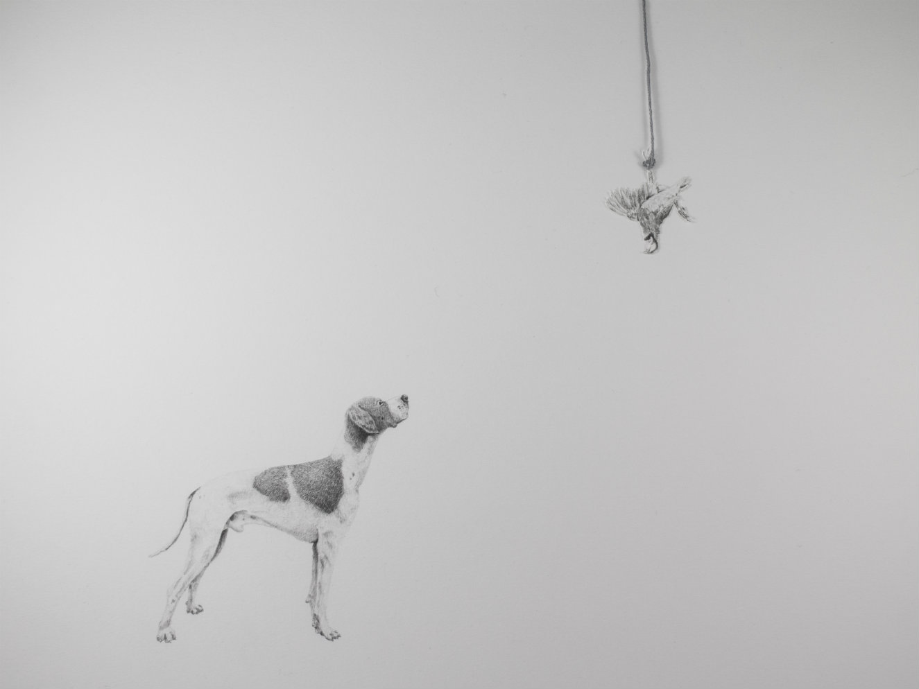 Carlos Alarcon, Waiting No. 25. Grafito y collage sobre papel. 29 x 42 cm. 2016. Fotografía: cortesía, Beatriz Esguerra Art.