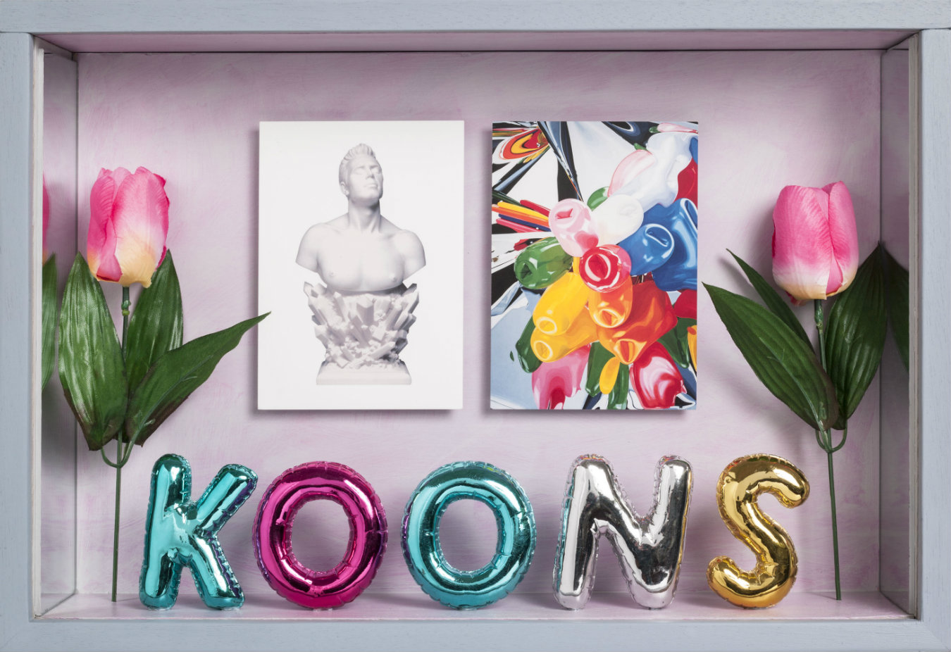 Elsa Zambrano. Jeff Koons, montaje, 31 x 45.5 x 10 cm. 2014. Fotografía: cortesía, Beatriz Esguerra Art.