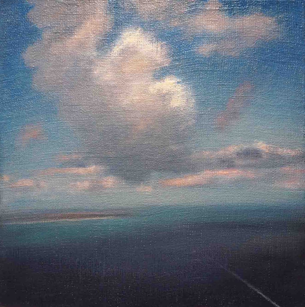 ‘Aerial W/Boat and Water’, 2015. Óleo sobre tela. 165 x 152.4 x 5 cm.