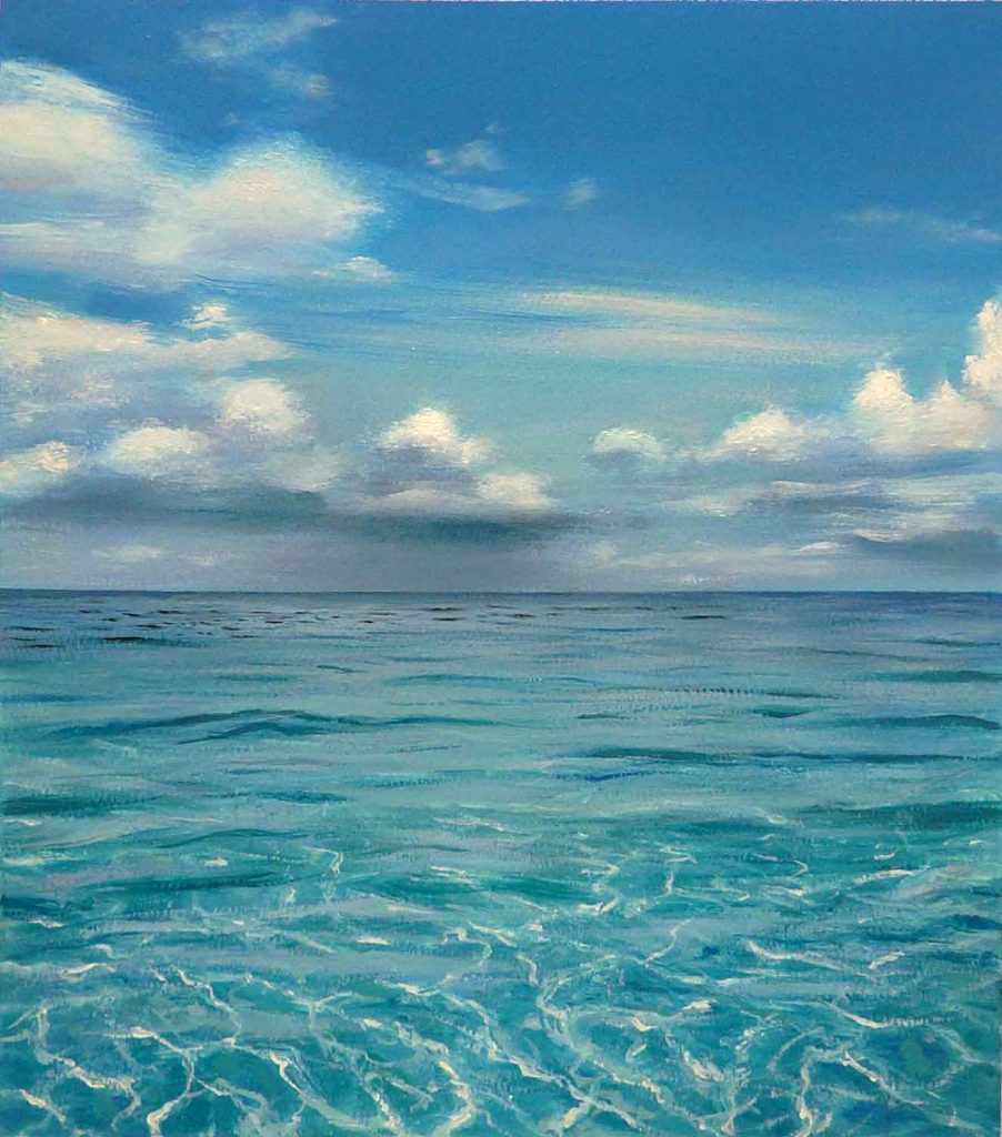 ‘Wading in the shallows, Bahamas’, 2010. Óleo sobre papel. 76.2 x 56 cm.