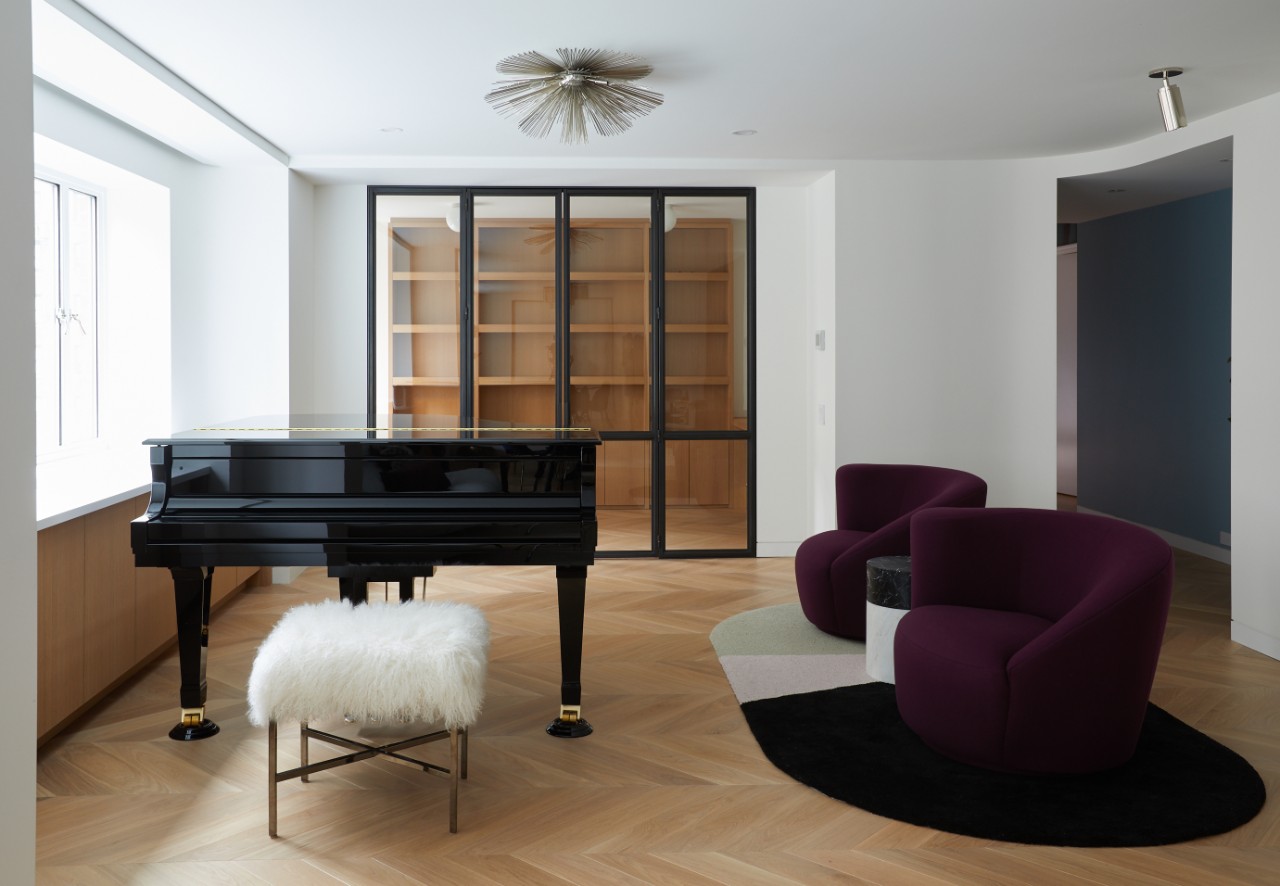 Sala de música apto Nueva York Frederick Tang. Gieves Anderson